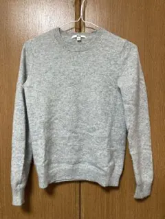 ユニクロ　レディース　カシミヤ100% セーター　長袖　グレー　クルーネック