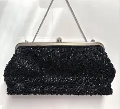 組曲 ビーズ刺繍 パーティバッグ チェーンハンドル付き　クラッチバッグ