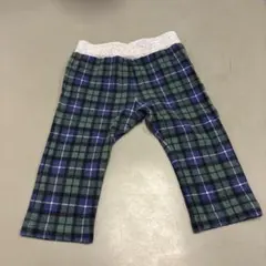 ミキハウス フリース 緑系チェックパンツ