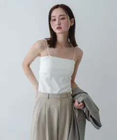 SENSE OF PLACE ダブルストラップカップ付きキャミソール 白のサムネイル
