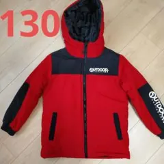 OUTDOOR PRODUCTS 中綿コート 130赤黒　しまむら ダウン