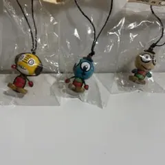 手作り 木製 キャラクターストラップ 3個セット