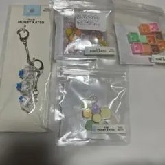 3coins ホビ活　カチカチキーホルダー＋各種パーツ　アルファベットに抜け有