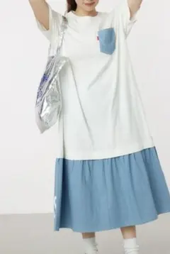 ロデオクラウンズ　デニムドッキングマキシワンピース