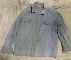 淡い青 デニムシャツ XL