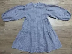 値下げしました【apres les cours】 120 チェック柄七分袖ドレス