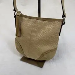 COACH ミニシグネチャー ハーフムーン トートバッグ ブラウン 6800 