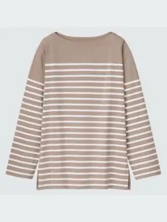 ボーダーオーバーサイズT（長袖） ユニクロ