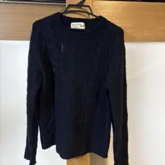 ジャーナルスタンダード　ウール ケーブルニットセーター ネイビー