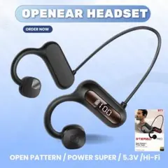 オープンイヤー型ヘッドセット ワイヤレスイヤホン スポーツイヤホン 耳掛け式