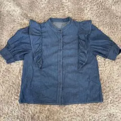 INGNI イングフリル付きデニム半袖シャツ Mサイズ