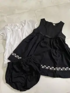 【新品未使用】白と黒のドレス風ショートパンツセット