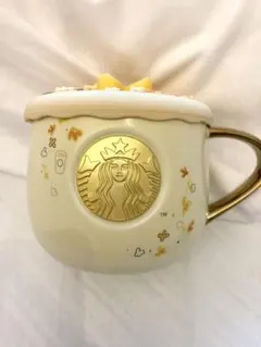 海外限定　スターバックス　Starbucks マグカップ　金木犀　花　イエロー