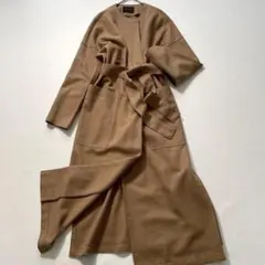 m*u様 【美品】トゥモローランドコレクション ウールリバー ノーカラーコート