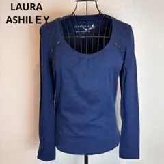 ★LAURA ASHLEY★M★紺長袖カットソー★伸縮性有★綿100 %★素敵★のサムネイル