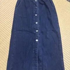 GU デニム ロングタイトスカート フロントボタン