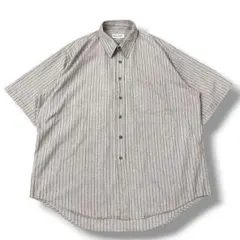 【90s〜】pierre cardin 半袖 刺繍ロゴ ストライプシャツ XLのサムネイル