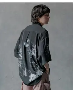 HARE　ハレ　ドローイングモチーフシャツ　 ブラック