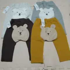 サイズ８０　赤ちゃん本舗のモンキーパンツ　４点　未使用品　１点難あり