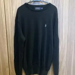 ラルフローレン クルーネックニット　S ブラック　メリノウール