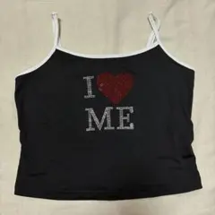 SHEIN I♡ME ラインストーン キャミソール ブラック XS