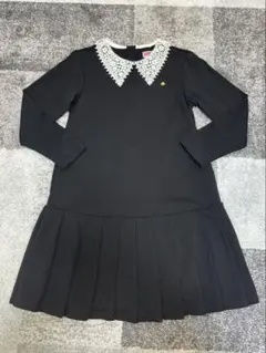 ケイトスペード　150 襟レースワンピース 黒 きれいめ