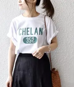 SHIPS ロゴプリント 半袖Tシャツ ホワイトのサムネイル