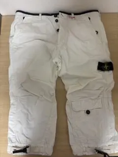 希少　STONE ISLAND カーゴハーフパンツ W38 ホワイト　七部丈のサムネイル