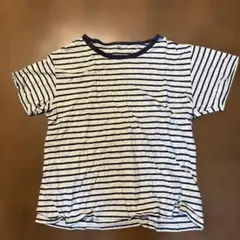 ストライプ 半袖Tシャツ グレー/ネイビー