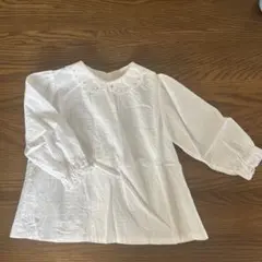 familiar 刺繍付きホワイトブラウス80