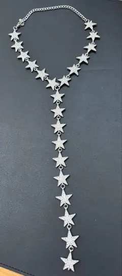 星形シルバークリスタルネックレス