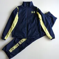 アンダーアーマー セットアップ ジャージ デカロゴ 男女兼用 ネイビー イエロー