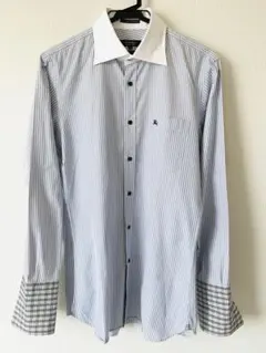 BURBERRY BLACK LABEL ストライプ クレリックシャツ