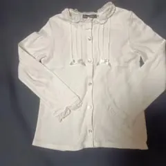 美品(未使用)★ベベ★フリル襟　長袖ブラウス　カットソー素材★120cm