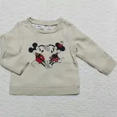 babyGAP　ディズニー　ミッキー＆ミニー　トレーナー　ウスベージュ