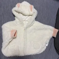 ベビー ポンチョ うさぎ耳 フード付き ボア素材