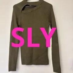 SLY リブ編み ニット 長袖　カーキ
