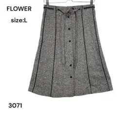 フラワー　FLOWER スカート　ひざ丈　Ｌ　毛　おしゃれ　冬のサムネイル