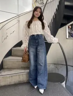 Chico ストレートワイドデニム
