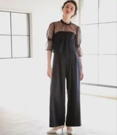 アパートバイローリーズ　ドットサロペットドレス　お呼ばれ服　オケージョンドレス