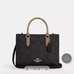 【美品】コーチ/マギー スモール トート・ブロックド シグネチャー キャンバス