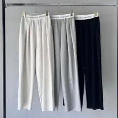 新品【MARGAUX VINTAGE】ロゴウエストゴムタックパンツ ライトグレー
