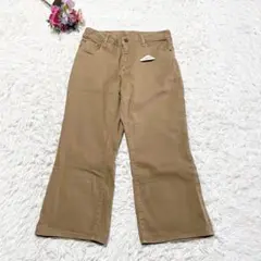 【新品】タグ付き　ベージュ コットン ワイドパンツ　大きいsize13号