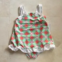 【新品】子供用ワンピース水着 女の子 110㎝ ダイヤ柄