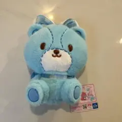 水色のクマ型ぬいぐるみ　サンリオ　ハローキティ