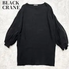 BLACK CRANE リネン 100％ 墨黒 ボリューム スリーブ USA製のサムネイル