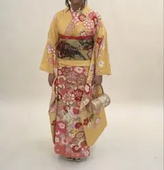 黄色 振袖 花柄 成人式 卒業式のサムネイル