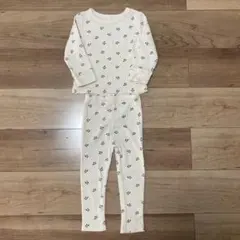 チェリー柄リブ編み長袖パジャマ 90cm