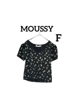 MOUSSY 花柄 半袖トップス 黒 Fサイズのサムネイル