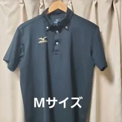 (Mサイズ) MIZUNO メンズ ポロシャツ ブラック